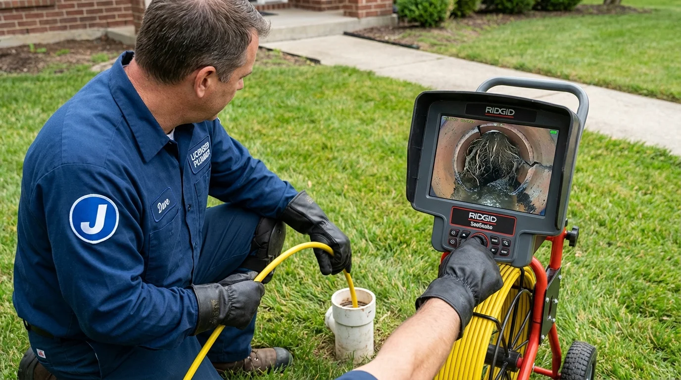 Sewer camera inspection being performed by Johns Plumbing LLC in Healy